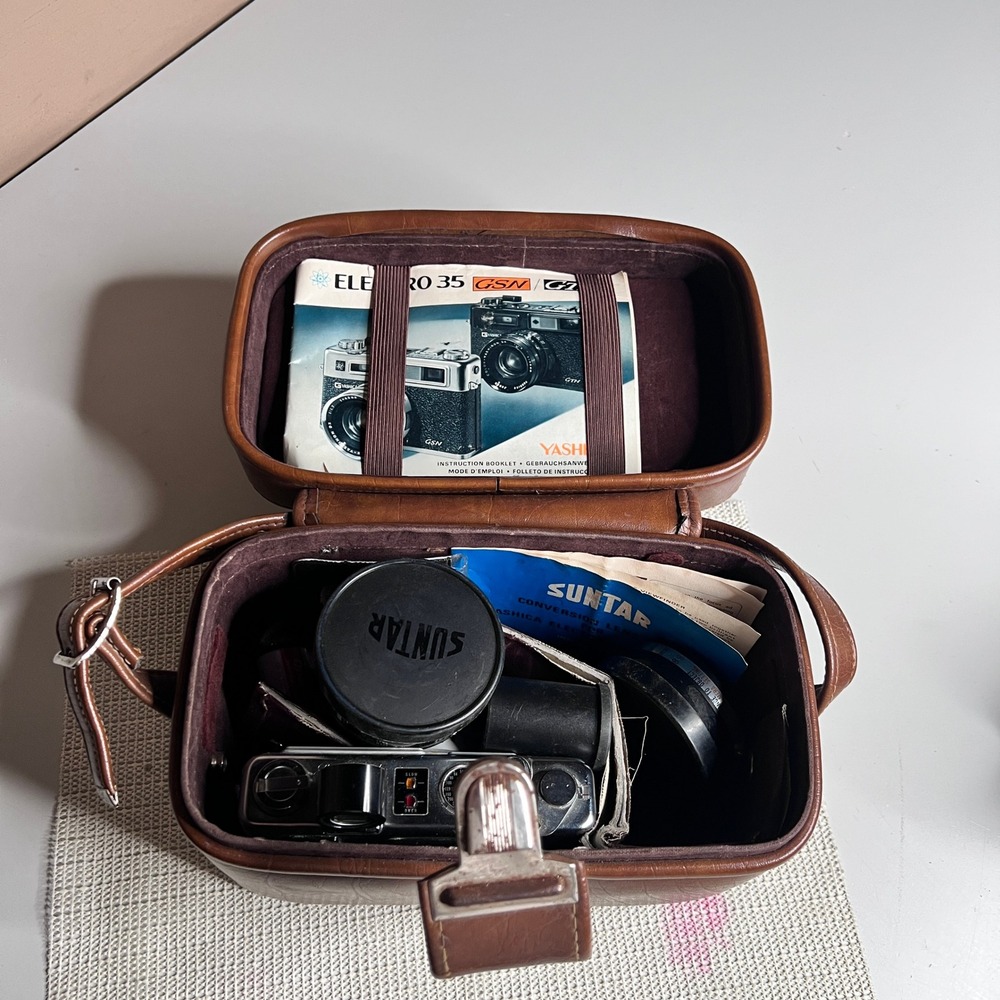 Yashica Electro 35 GSN Rangefinder Camera Kit with Suntar Aux Lenses and Case